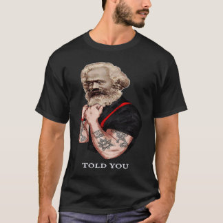 Karl Marx Pop Art Revolution Klipp tatuering Vinta T Shirt