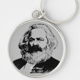 Karl Marx Porteclés Rond-premie - stor Rund Silverfärgad Nyckelring