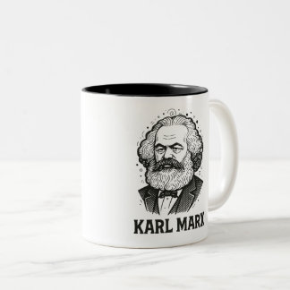 Karl Marx Porträtt design Två-Tonad Mugg