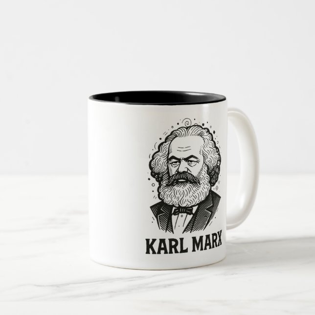 Karl Marx Porträtt design Två-Tonad Mugg (Framsida höger)