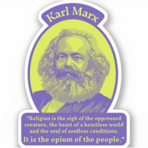 Karl Marx Porträtt och Quote Klistermärken