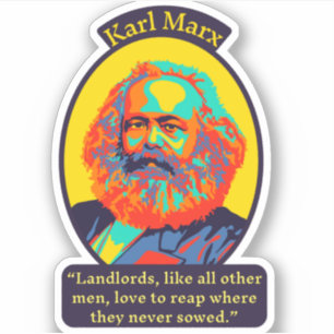 Karl Marx Porträtt och Quote Klistermärken