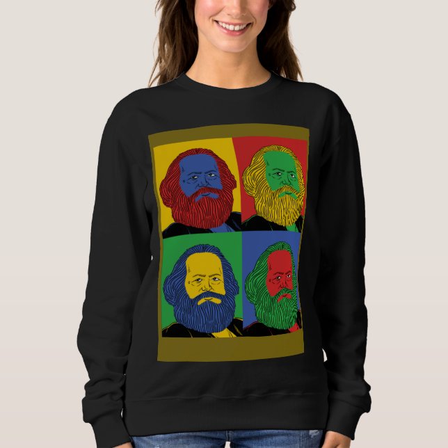 Karl Marx  Retro Pop Historical Graphic T Shirt (Framsida)