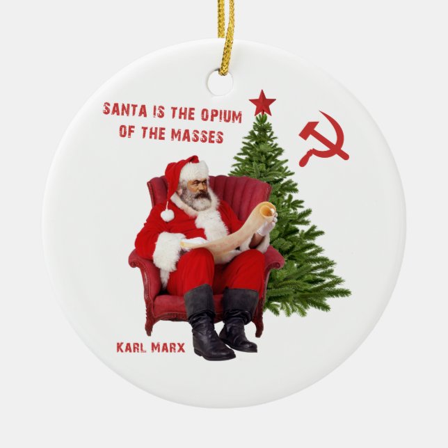 Karl Marx Santa Julgransprydnad Keramik (Framsidan)