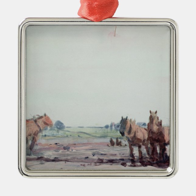 Karlavagnen hästar julgransprydnad metall (Framsidan)