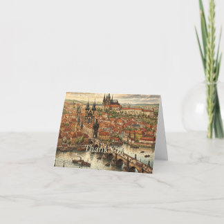 Karlbron i Prag Konst Vintage | Anpassa Tack Kort