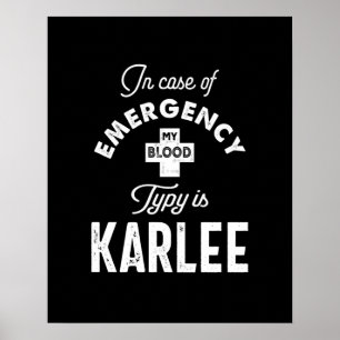 Karlee Personlig Namn Birthday Gift Poster