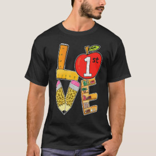 Kärlek 1:a Klass-läraren Student första skoldagen T Shirt