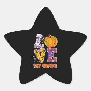 Kärlek 1:a Klass-lärarskolan Halloween Gift Stjärnformat Klistermärke