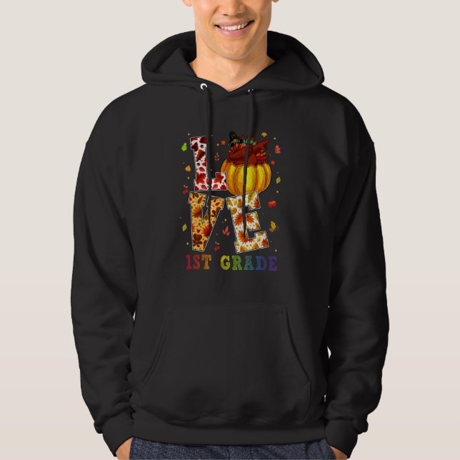 Kärlek 1:a Klass-Lycklig, hösten för lärare Hoodie (Framsida)