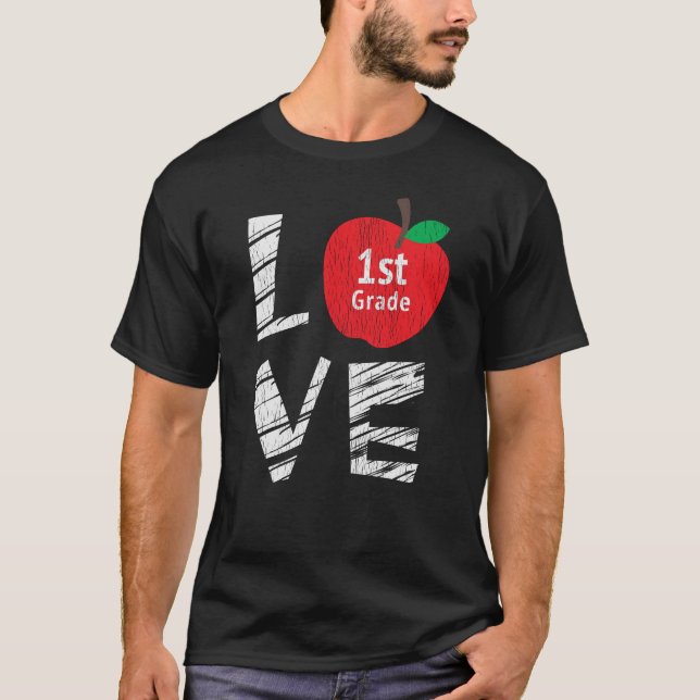 Kärlek 1:a klass tillbaka till skolan present för  t shirt (Framsida)