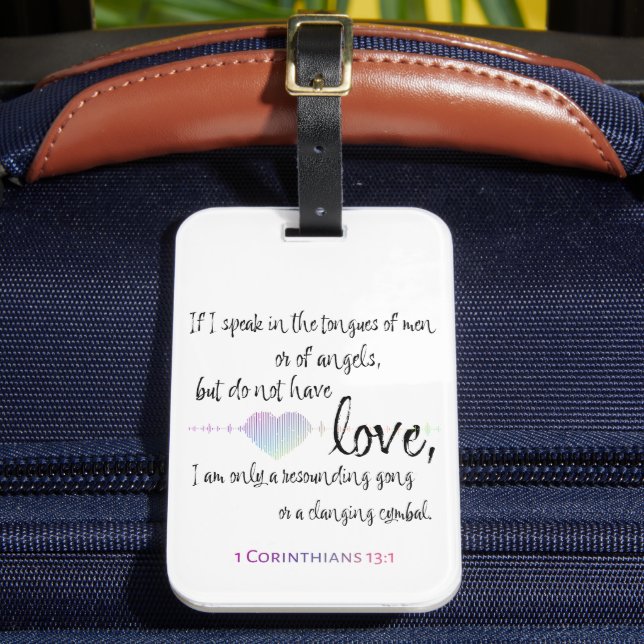 Kärlek 1 Corinthians 13:1 Bagagebricka (Framsida Insitu 2)