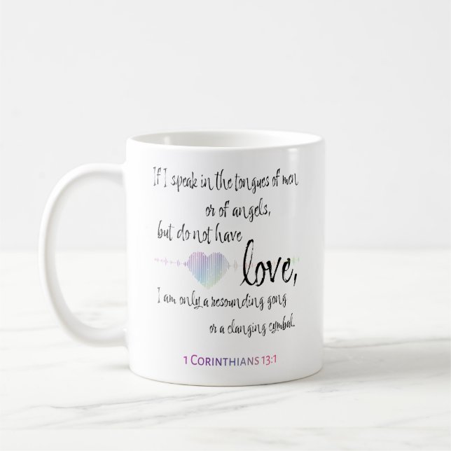 Kärlek 1 Corinthians 13:1 Kaffemugg (Vänster)