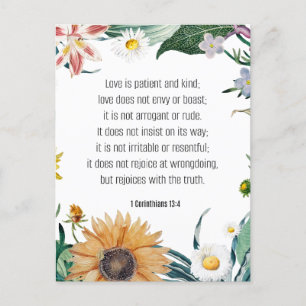 Kärlek, 1 Corinthians 13:4, Vykort