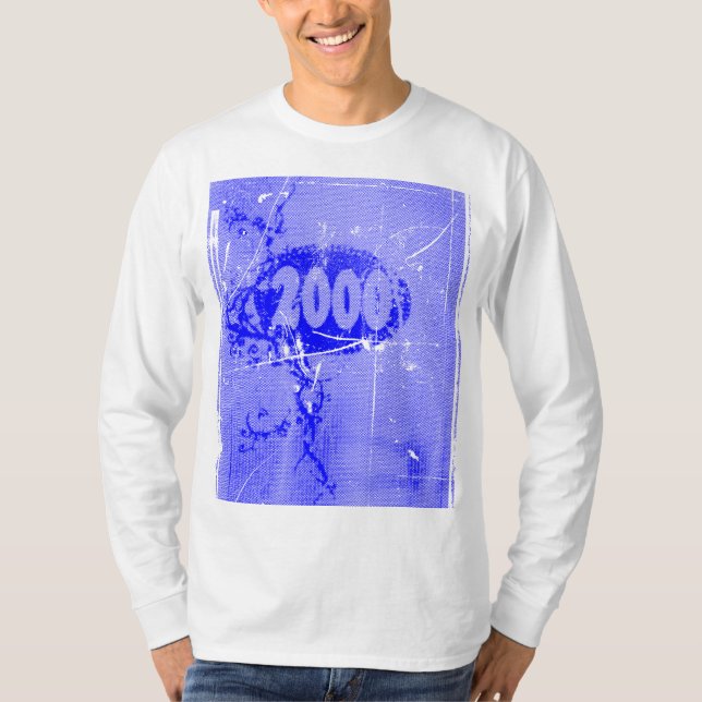 Kärlek 2000 - Blå Vintage - T-Shirt (Framsida)