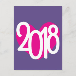 Kärlek 2018-vykort för rosa vykort