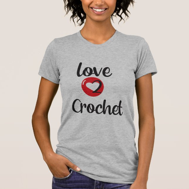Kärlek 2 Crochet T Shirt (Framsida)