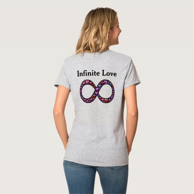 Kärlek 2 Infinitetssymbol T-skirt Tee Shirt (Hel baksida)