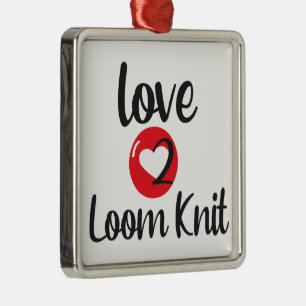 Kärlek 2 Loom Sticka Julgransprydnad Metall