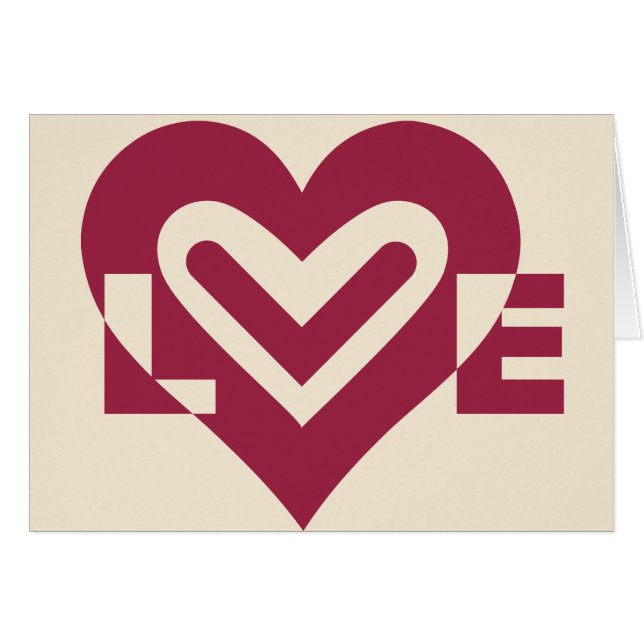 Kärlek 2-Tone Vin Lila Hälsningskort (Framsidan Horizontal)