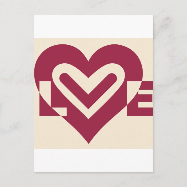 Kärlek 2-Tone Vin Lila Vykort (Framsida)