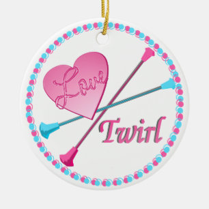Kärlek 2 Twirl Photo Julgransprydnad Keramik