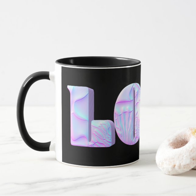 KÄRLEK 3D Design, Grafisk, Unik, Cool Mugg (Med munk)