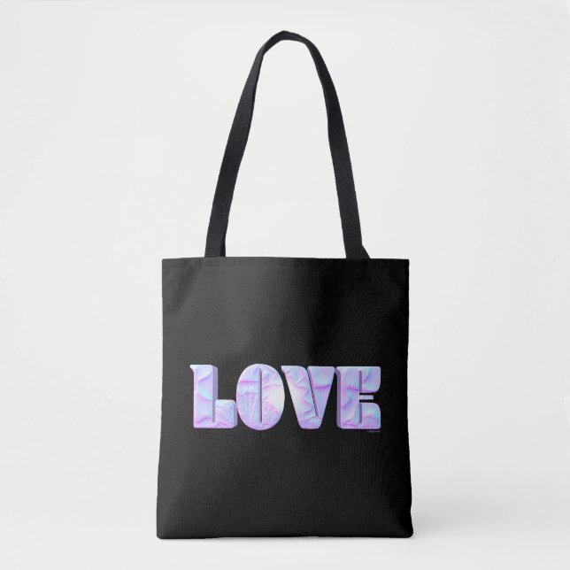 KÄRLEK, 3D-design, Modern, Unik, Snyggt Tote Bag Tygkasse (Framsida)