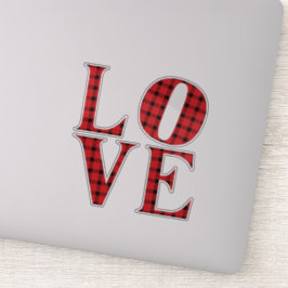 KÄRLEK 4 brev rödbuffel Valentines day Klistermärken