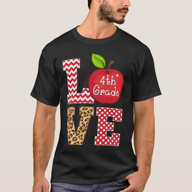 Kärlek 4:e Klass Apple Tees Lacher Leopard T Shirt (Framsida)