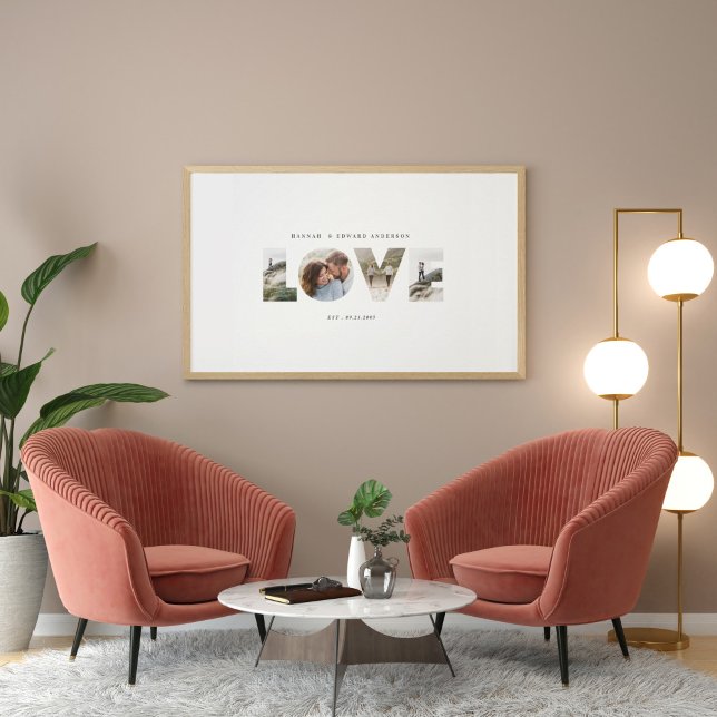 Kärlek 4 foto enkel modern personlig gåva canvastryck (Skapare uppladdad)