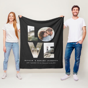 Kärlek 4 fotoenkel, modern personlig-presentfond fleecefilt