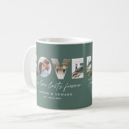 Kärlek 4-fotomodern grönt med minimal personlig kaffemugg