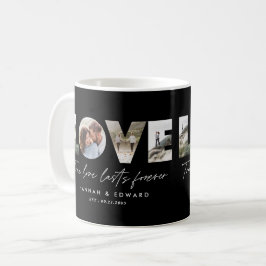 Kärlek 4, fotomodern, minimal personlig svart kaffemugg