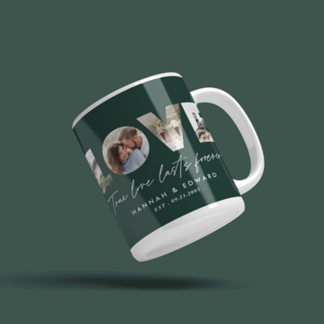 Kärlek 4-fotomodern minimipresentkoff för personli kaffemugg (Skapare uppladdad)