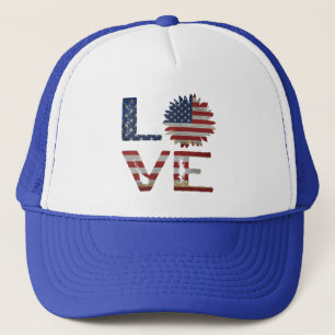 KÄRLEK 4 JULI PATRIOTISK PRESENT LASTBILSHATT KEPS