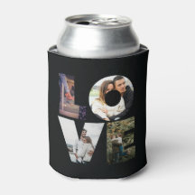 KÄRLEK - 4 Par/familjefotokollage - svart