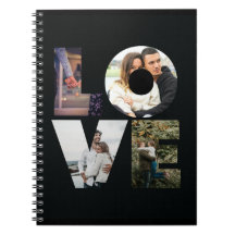 KÄRLEK - 4 Par/familjefotokollage - svart