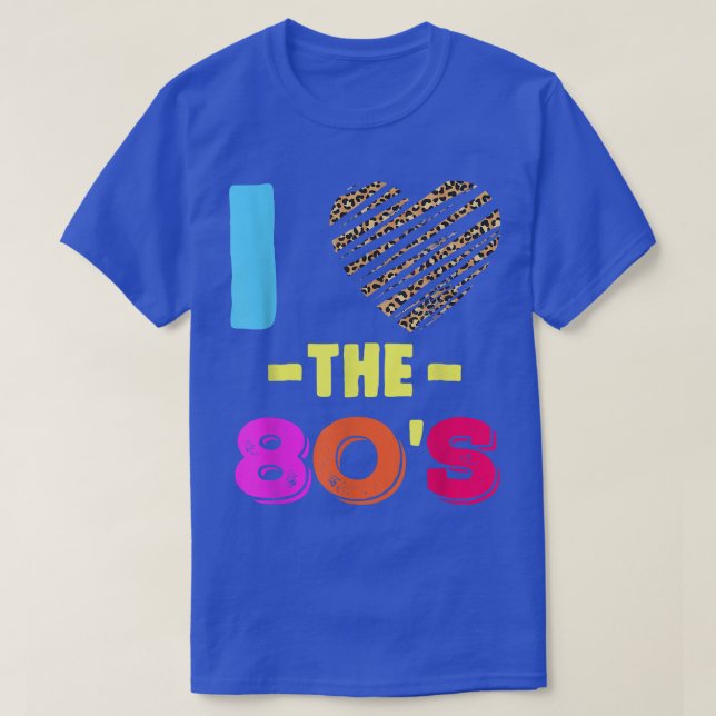 Kärlek 80-talet Disco Music Leopard Heart T Shirt (Design framsida)
