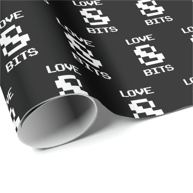 Kärlek 8-bitar presentpapper (Rullad Hörn)