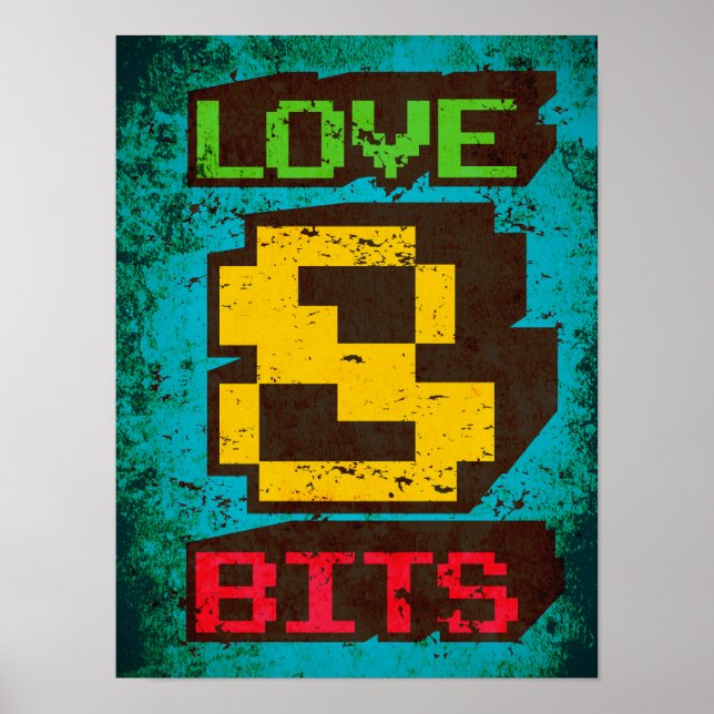 Kärlek 8 Bits Poster (Framsidan)