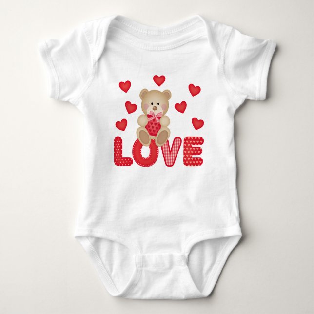 Kärlek A Bear Baby Jersey Bodykostym T Shirt (Framsida)