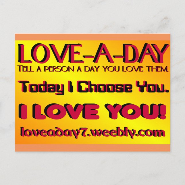 Kärlek A-dagskort Vykort (Framsida)