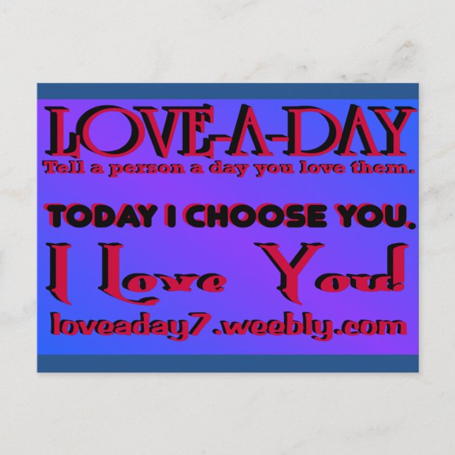 Kärlek A-dagskort Vykort (Framsida)