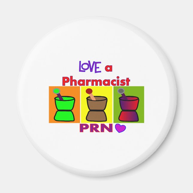 Kärlek a Farmakoterapeut PRN T- Shirts & Gifts Magnet (Framsidan)