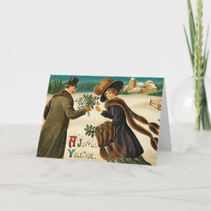Kärlek - A glatt yuletide-vintage christmas-kort Helgkort