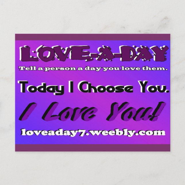 Kärlek A-Lilan för vykort (Framsida)