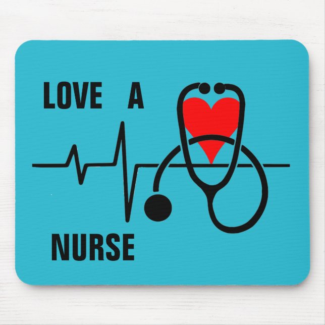 Kärlek a Nurse Heart Stethoscope Design Musmatta (Framsidan)