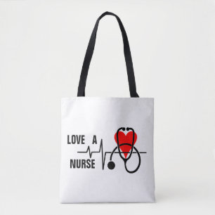Kärlek a Nurse Heart Stethoscope Design Tygkasse
