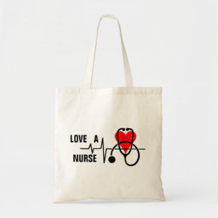 Kärlek a Nurse Heart Stethoscope Design Tygkasse